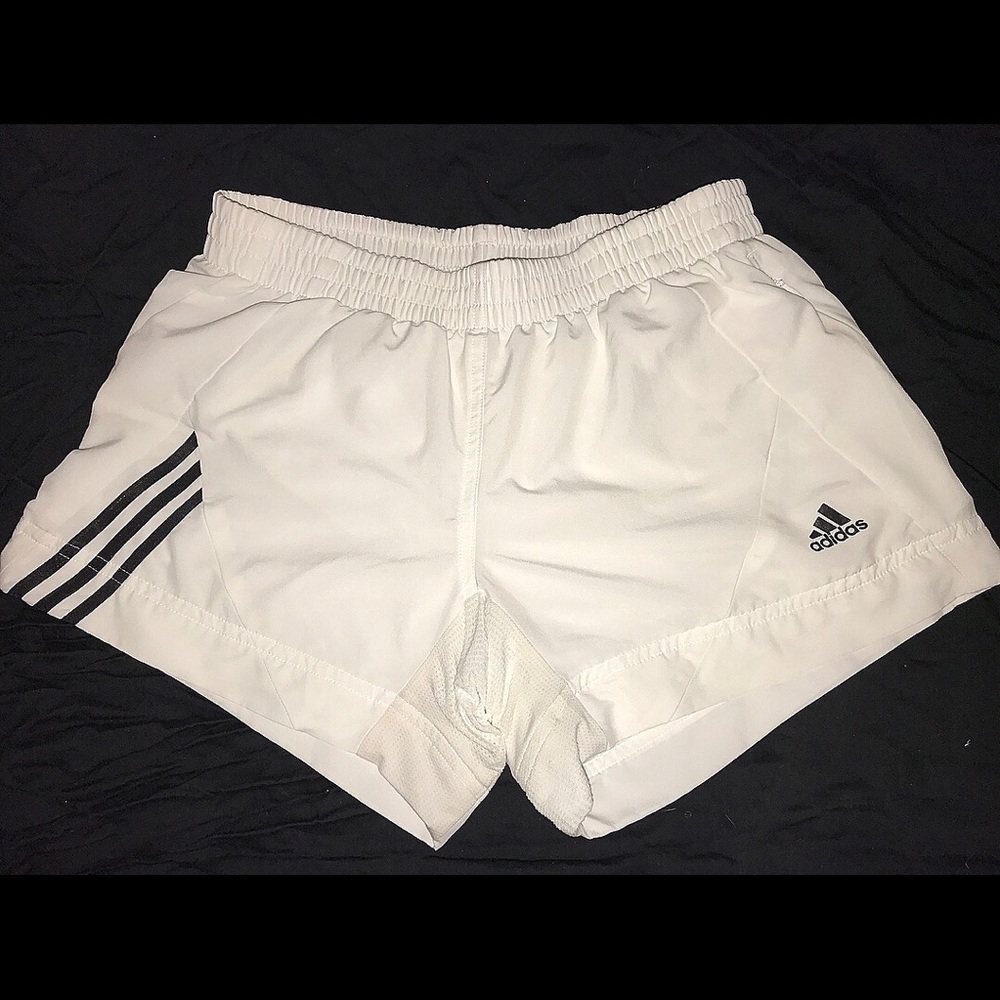 White Adidas athletic shorts